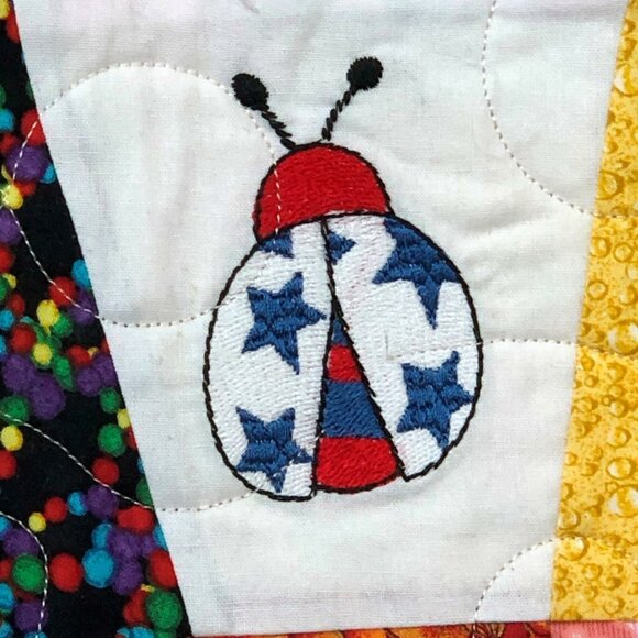 Quilt Wallhanging Embroidery Disney Characters Colorful Ruffles 4"x2.5" - Picture 4 of 11